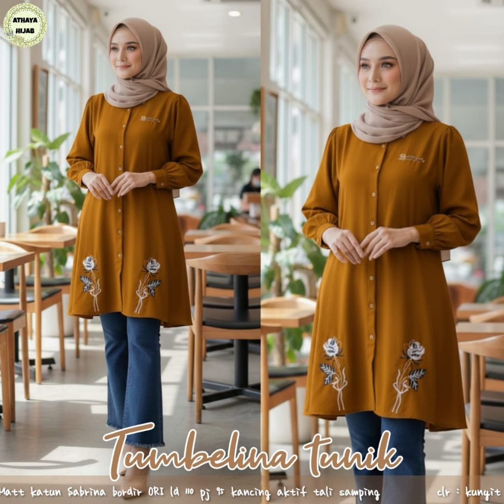Tumbelina Tunik – Tunik Katun Bordir Ori Elegan Nyaman Dipakai Sehari-hari