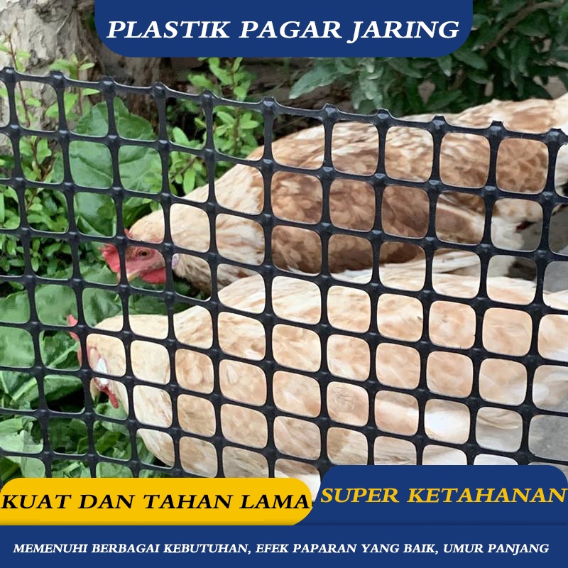 Tinggi: 1.5 meter Jaring pagar plastik, panjang per meter, diameter lubang 3,0 cm, cocok untuk pelin