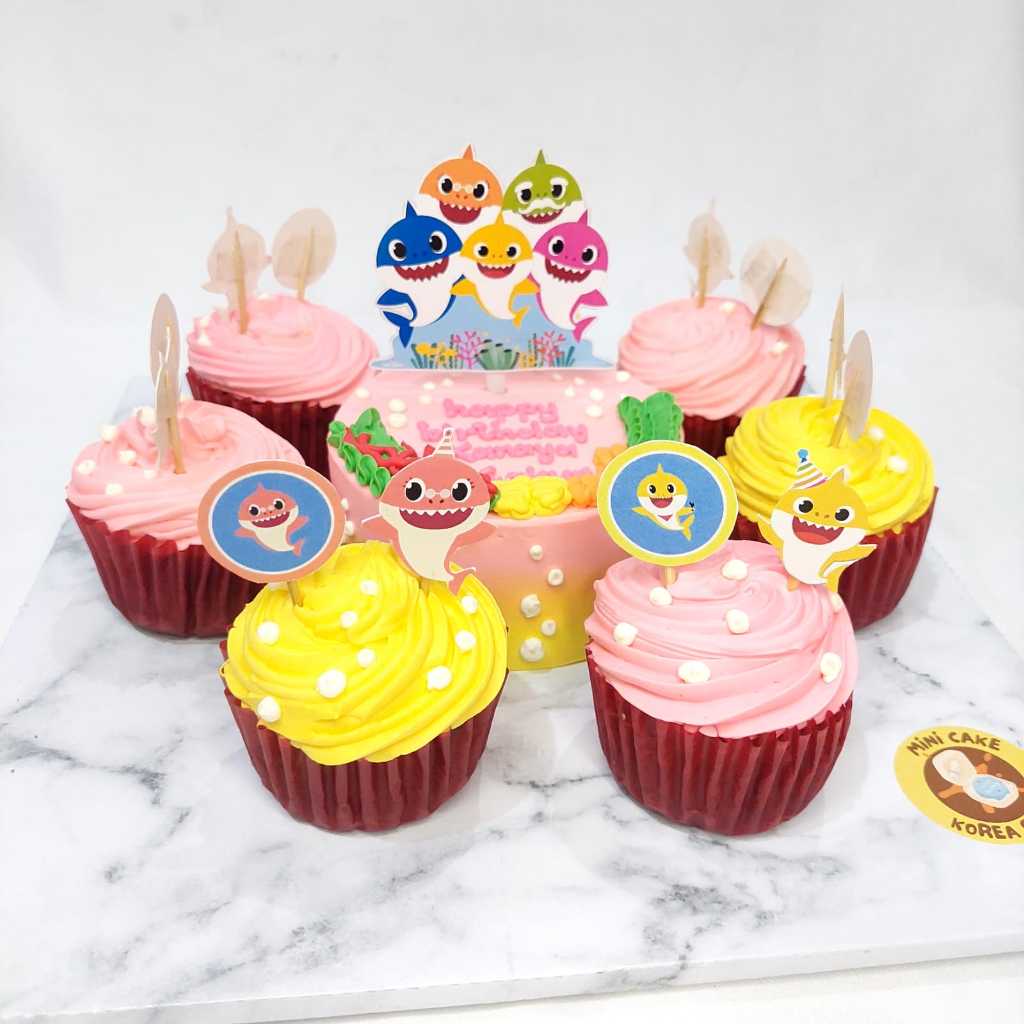 Topper Baby Shark // Topper Cake Baby Shark // Hiasan Cake Baby Shark // Topper Kertas Baby Shark