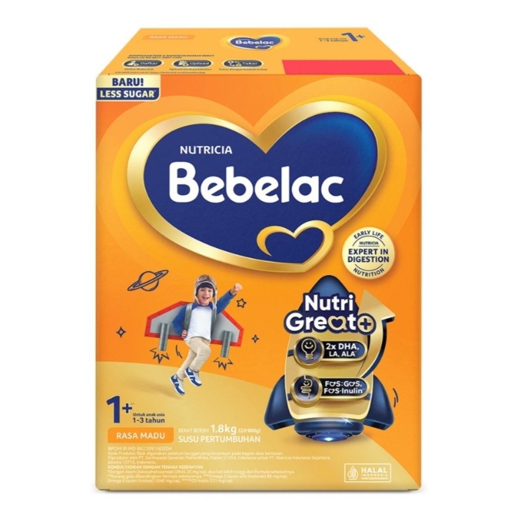 Bebelac 1+ Susu Bubuk Pertumbuhan Anak 1.8Kg / Madu / Vanila