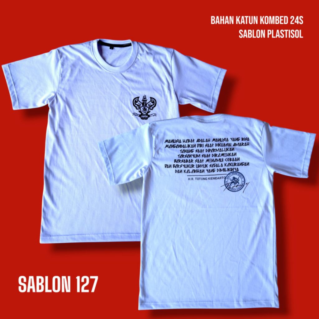 kaos iks pi kera sakti,kaos sablon 127,sablon plastisol,kaos iks pi kera sakti pusat madiun
