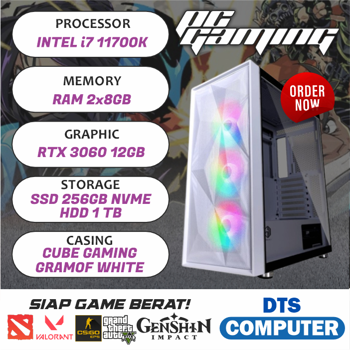 PC GAMING SULTAN I7 11700K I RTX 3060 12GB I SSD 256GB  NVME I HDD 1 TB l GEN 11
