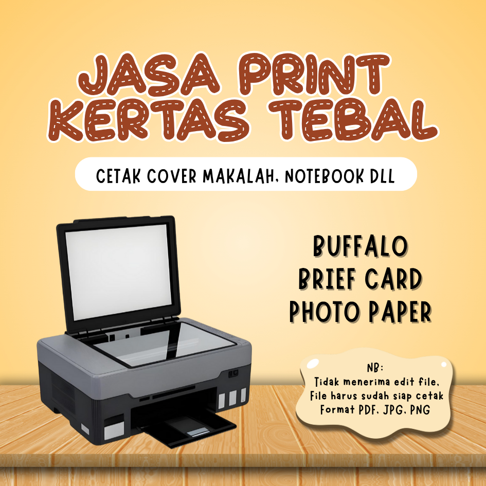 Jasa Print Kerta Tebal Cover Makalah Notebook Tugas | Kertas BC Buffalo Photo Paper