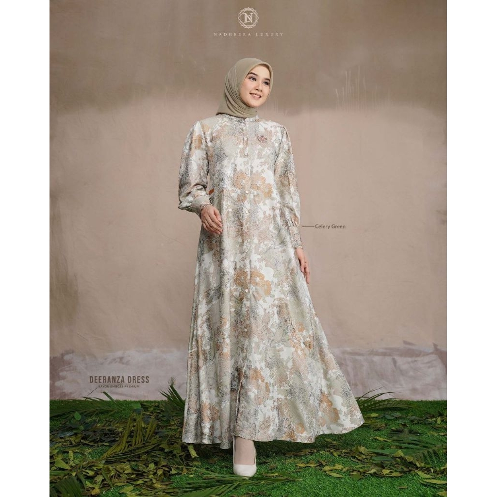 DEERANZA DRESS BY NADHEERA LUXURY √ Gamis motif √ Gamis nadheera √ Gamis rayon