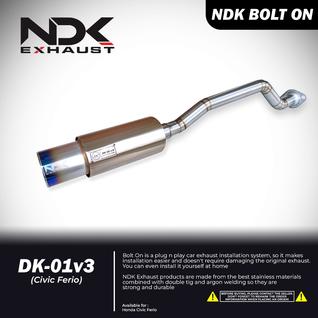 NDK KNALPOT BOLT ON HONDA CIVIC FERIO NDK MUFFLER VARIAN KNALPOT RACING MOBIL UNTUK HONDA CIVIC FERI