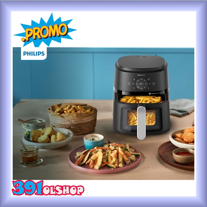 PHILIPS AIR FRYER 4,2 L Digital - NA221/00Air Fryer Philips Hitam Transparan Multifungsi