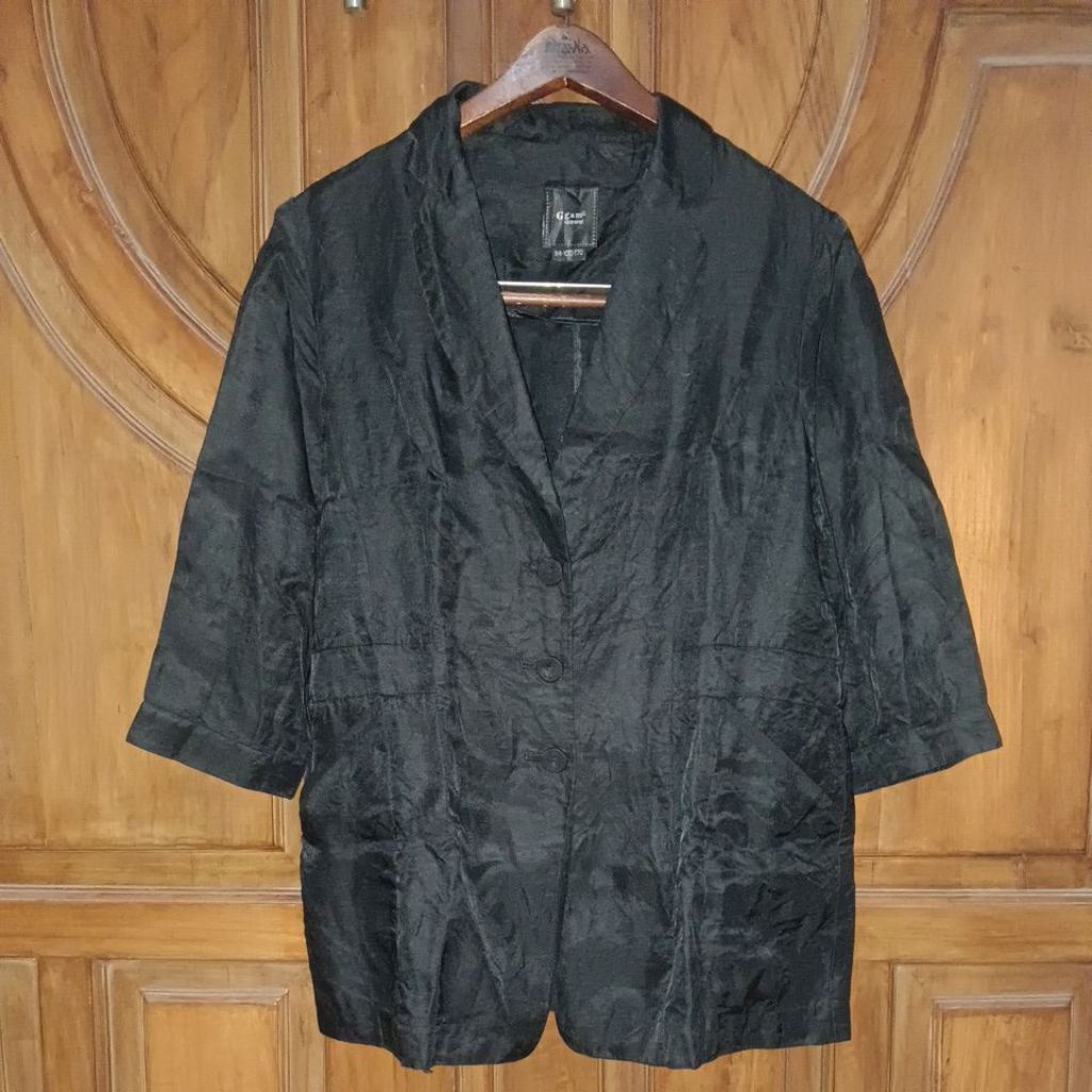 PRELOVED GGAM Blazer Daily Slimfit Wanita Hitam Bigsize LD 100