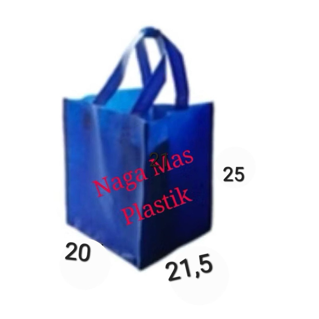 Tas spunbond Handle box jahit 21,5x 25x20/ Tas kotak nasi bt ukuran 18 sama 20. / 1pak isi 12pcs.