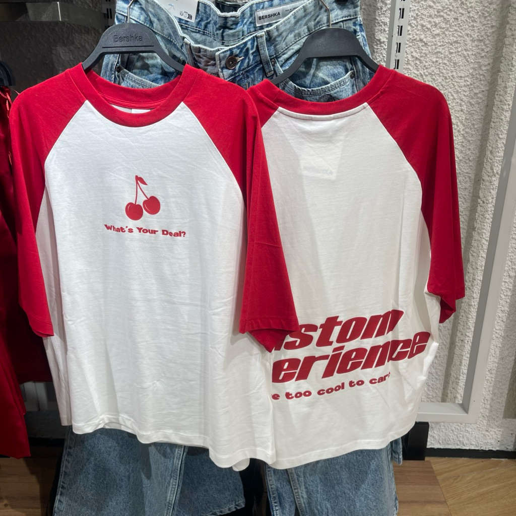 Kaus T-shirt Varsity BERSHKA Women Jastip (jasa titip)