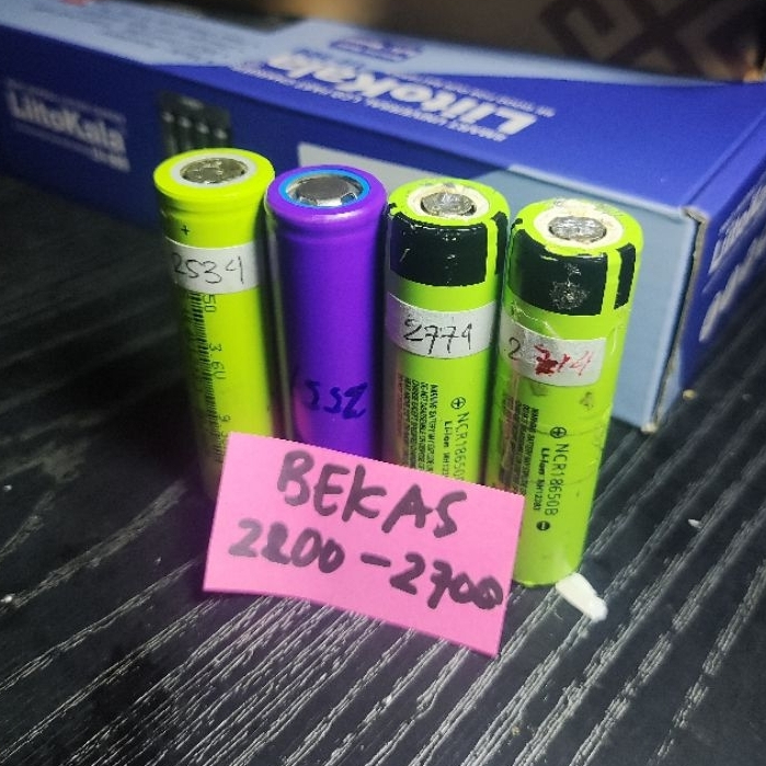 Baterai Batre Batere 18650 2500 mAh Second Cek Kapasitas Liitokala Normal 4.2 Volt