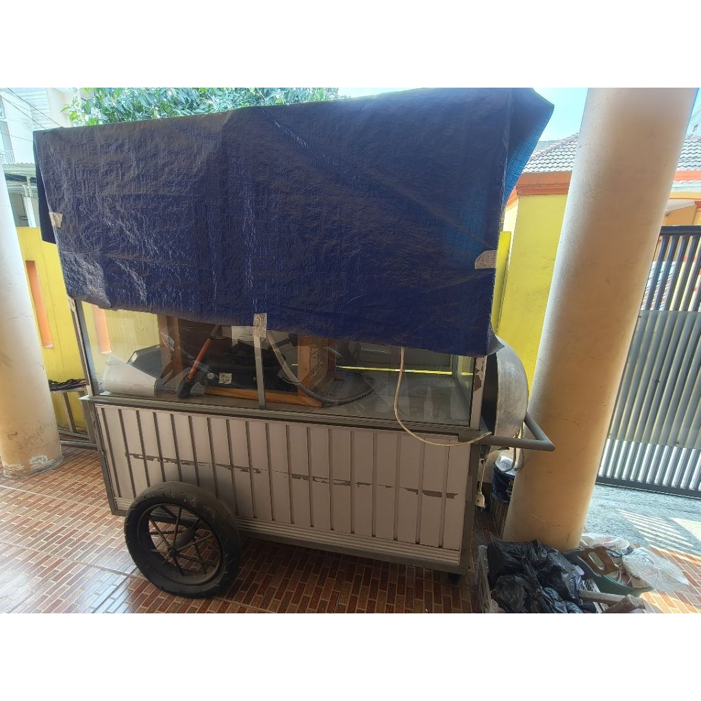 GEROBAK ALUMUNIUM ETALASE KACA