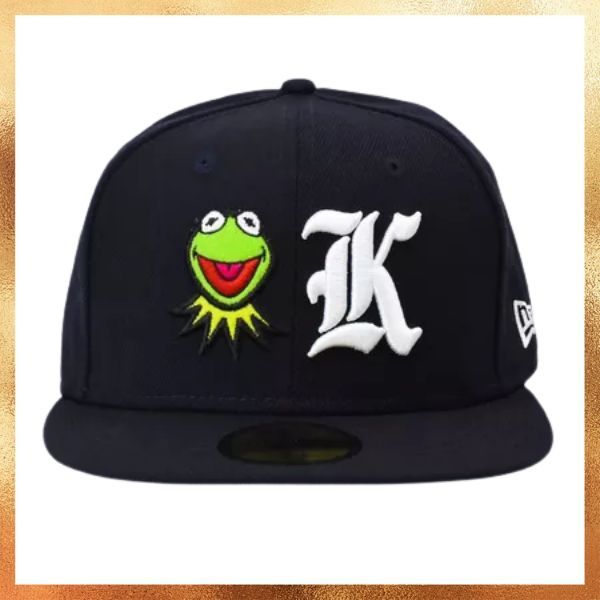 Topi New Era x Disney Kermit The Frog The Muppets Collab Navy 59FIFTY Original