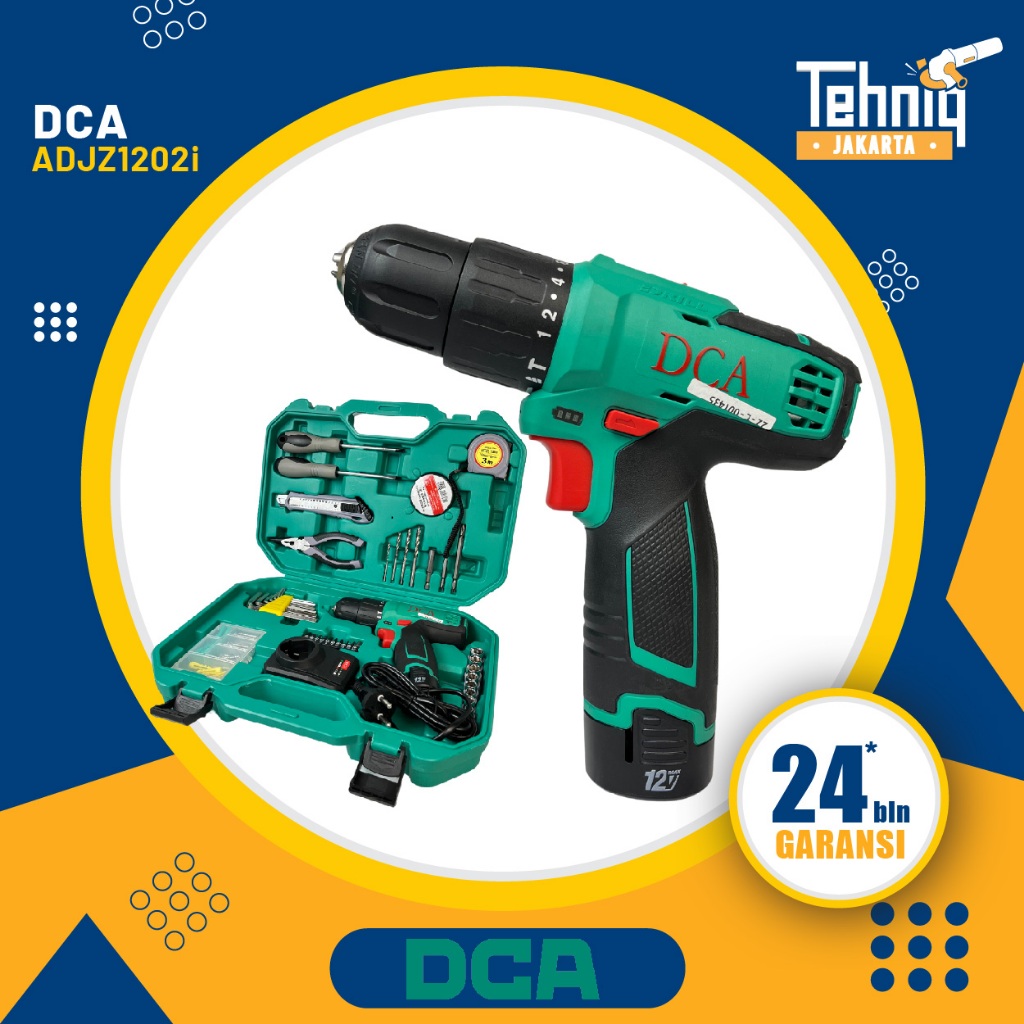 DCA ADJZ1202ITD Set Mesin Bor Baterai / Cordless Drill 12V Set DCA ADJZ1202ITD