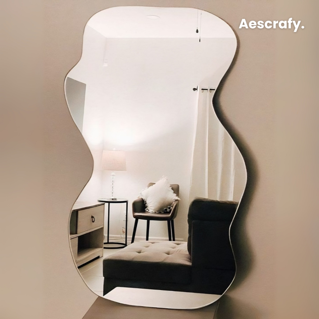 Aescrafy Cermin Abstrak Polos 3 Mm – Cermin Kaca Untuk Interior
