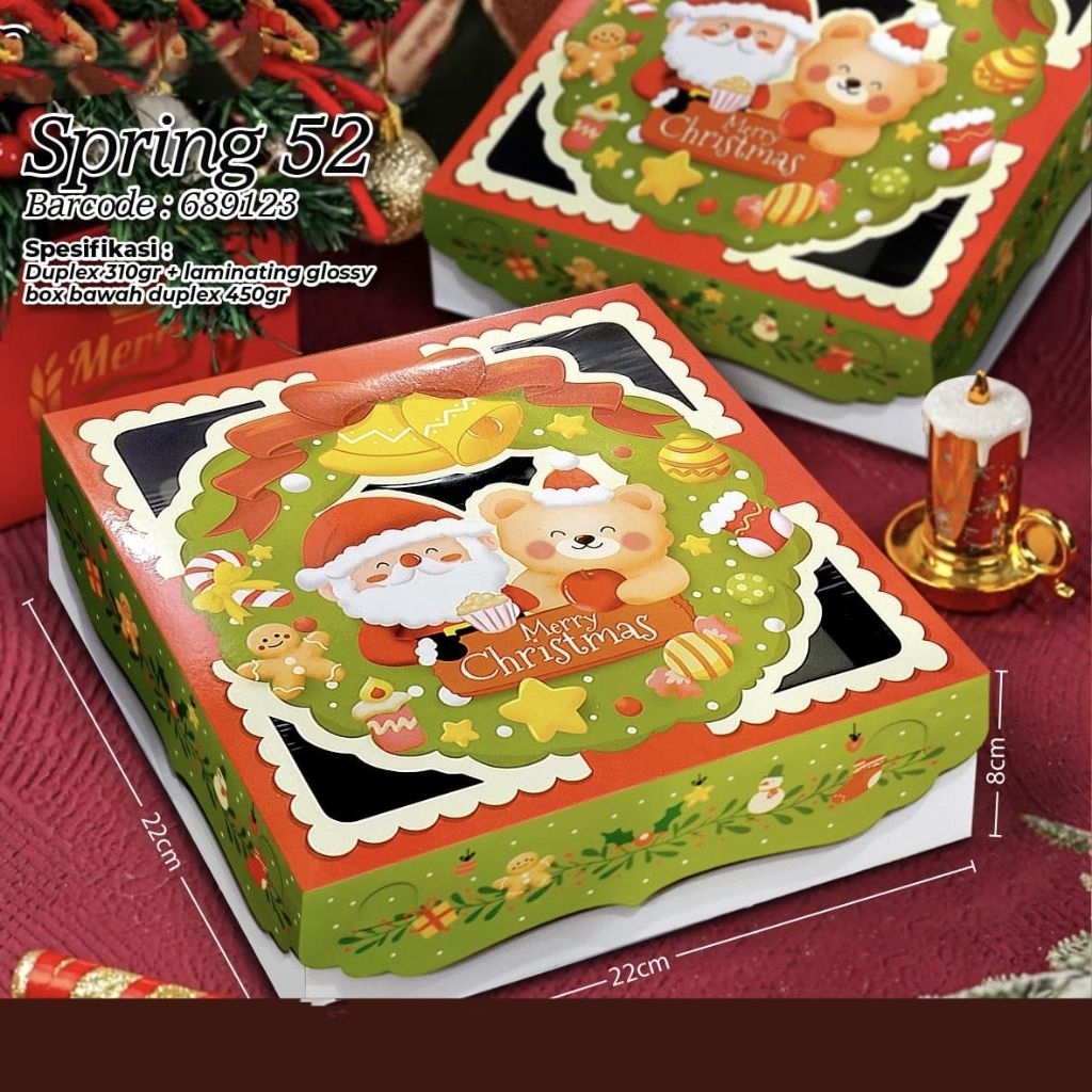 Box Cake Christmas Natal 22x22 cm