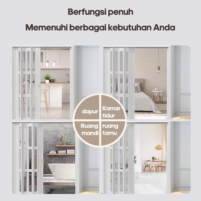 Pintu Lipat PVC Anti Lembab Minimalis Modern || Pintu Geser PVC Penyekat Ruangan Mudah Dibersihkan
