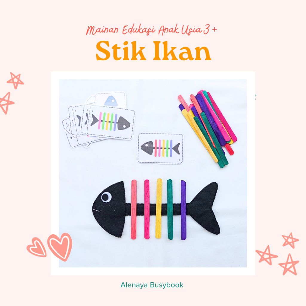 Paket Mainan Edukasi Pola Stik eskrim/ Mainan edukasi puzzle stik eskrim/ Mainan edukasi pola stik e