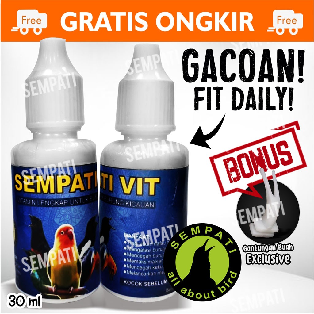 SEMPATI VIT VITAMIN OBAT BURUNG LOVEBIRD KENARI MURAI KACER PENGGACOR GACOR KONSLET FIGHTER FREE