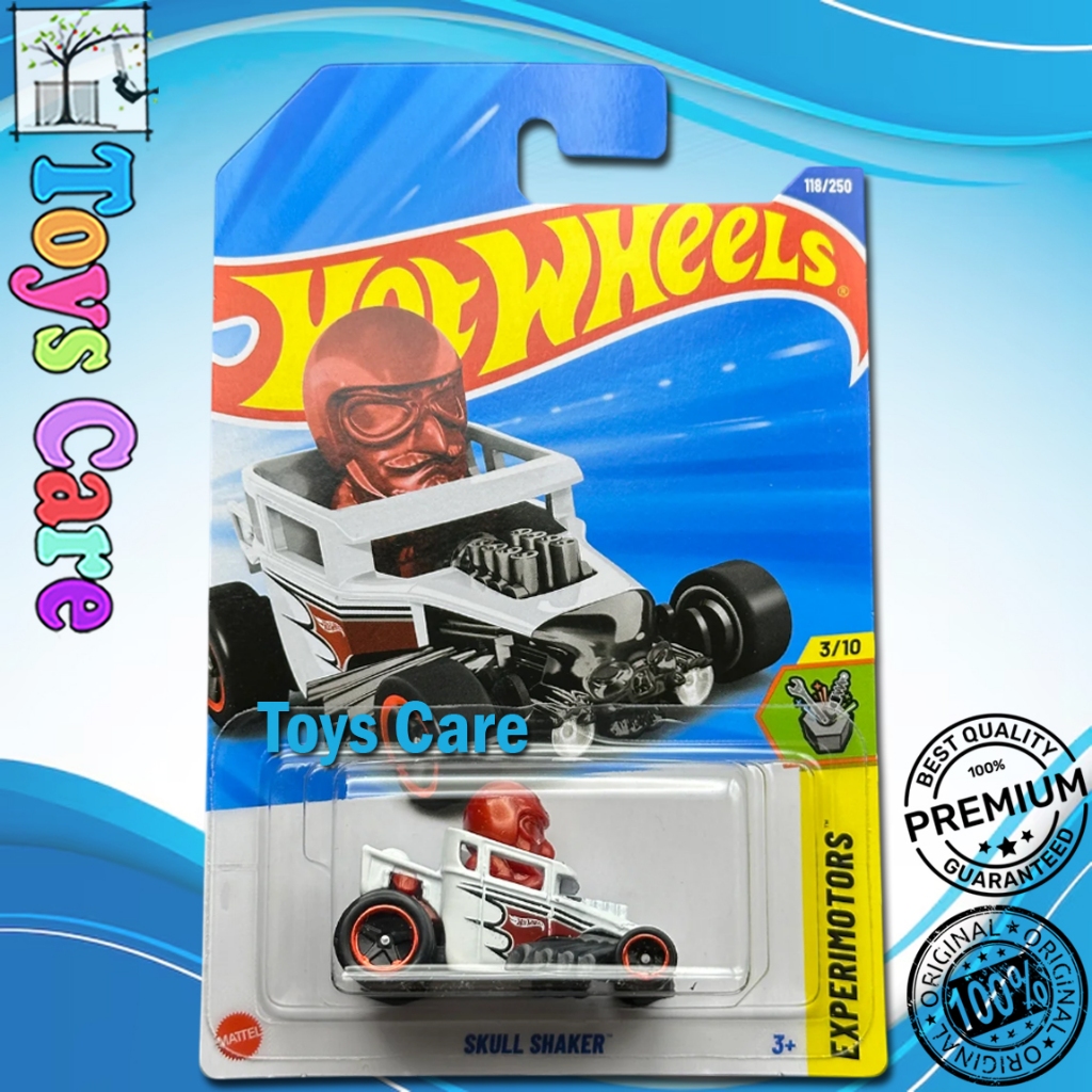 Hot Wheels Skull Shaker Putih Experimotors Mobil HotRod