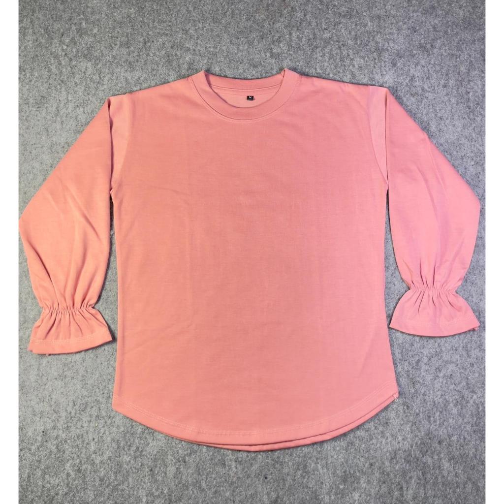 Kaos Blouse Balon Wanita Kaos Lengan Panjang