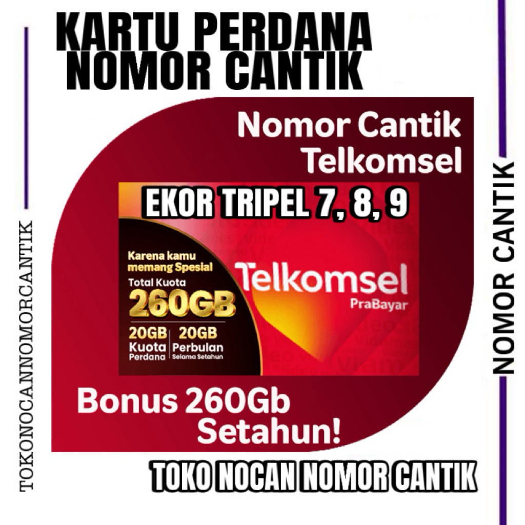 KARTU PERDANA TELKOMSEL NOMOR CANTIK EKOR TRIPEL 777 888 999