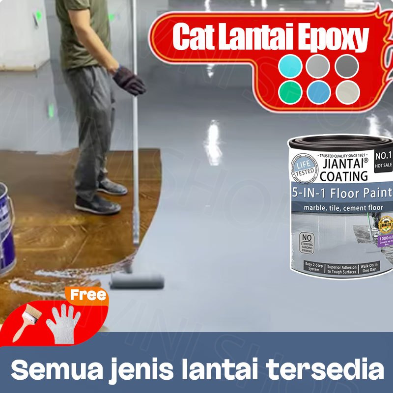 Cat Epoxy Lantai Cat Lantai Epoxy Lantai Semen Rumah Cat Lantai Semen Keramik Kamar Mandi Tahan Air 