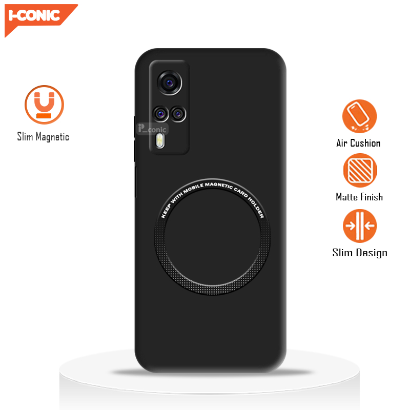 Soft Case Vivo Y51 / Y51A / Y53S Case Ultra Slim Premium Black Matte Magnetic Ring Casing