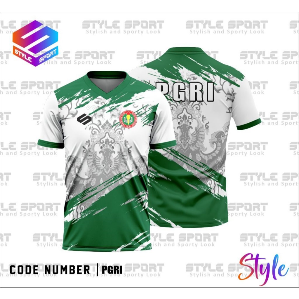 Baju Jersey Kaos Olahraga PGRI Guru Full Print Terbaru 2025 Pria Wanita Gratis Tambah Nama dan Sekol