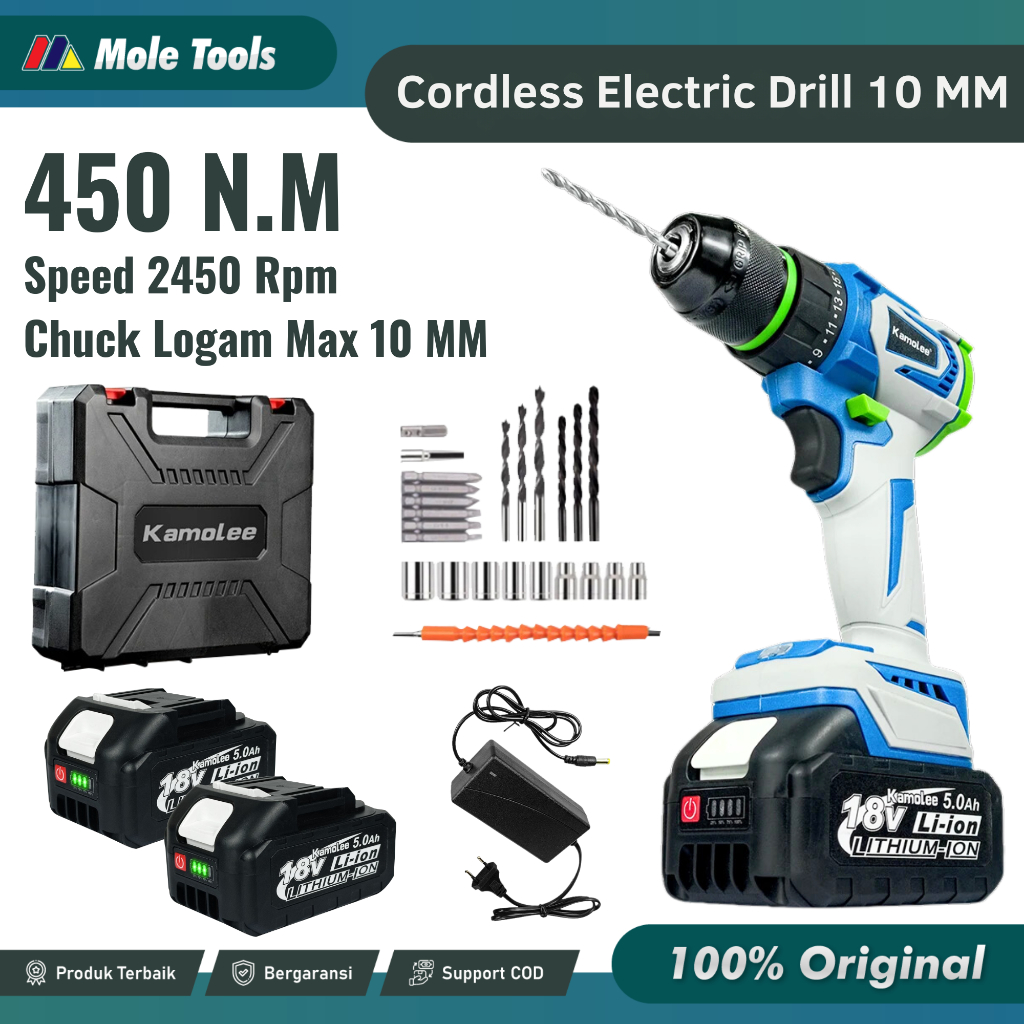 Mesin Bor Baterai | Bor Tangan Baterai Lithium-ion Murah | Bor Tangan Baterai Multifungsi | Bor Oben
