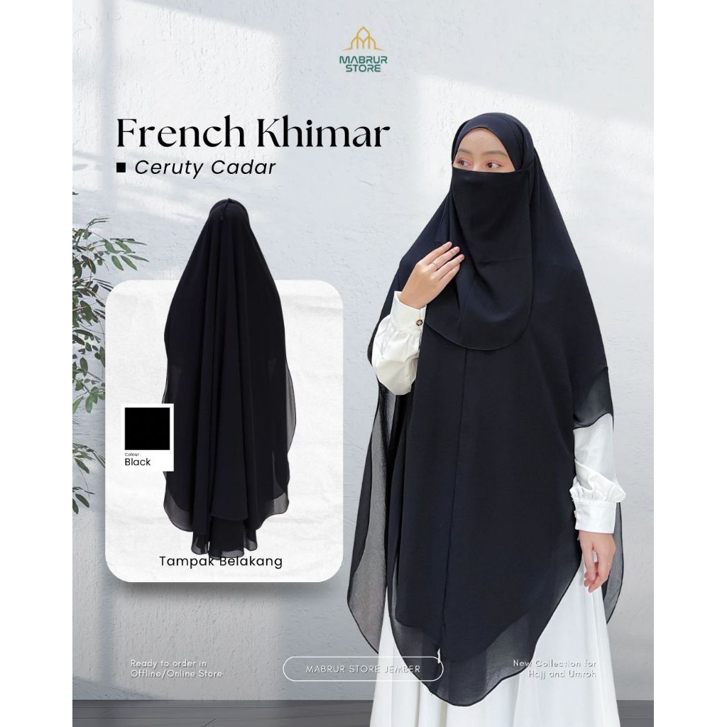 French Khimar Ceruty Cadar | Khimar Cadar | | French Khimar