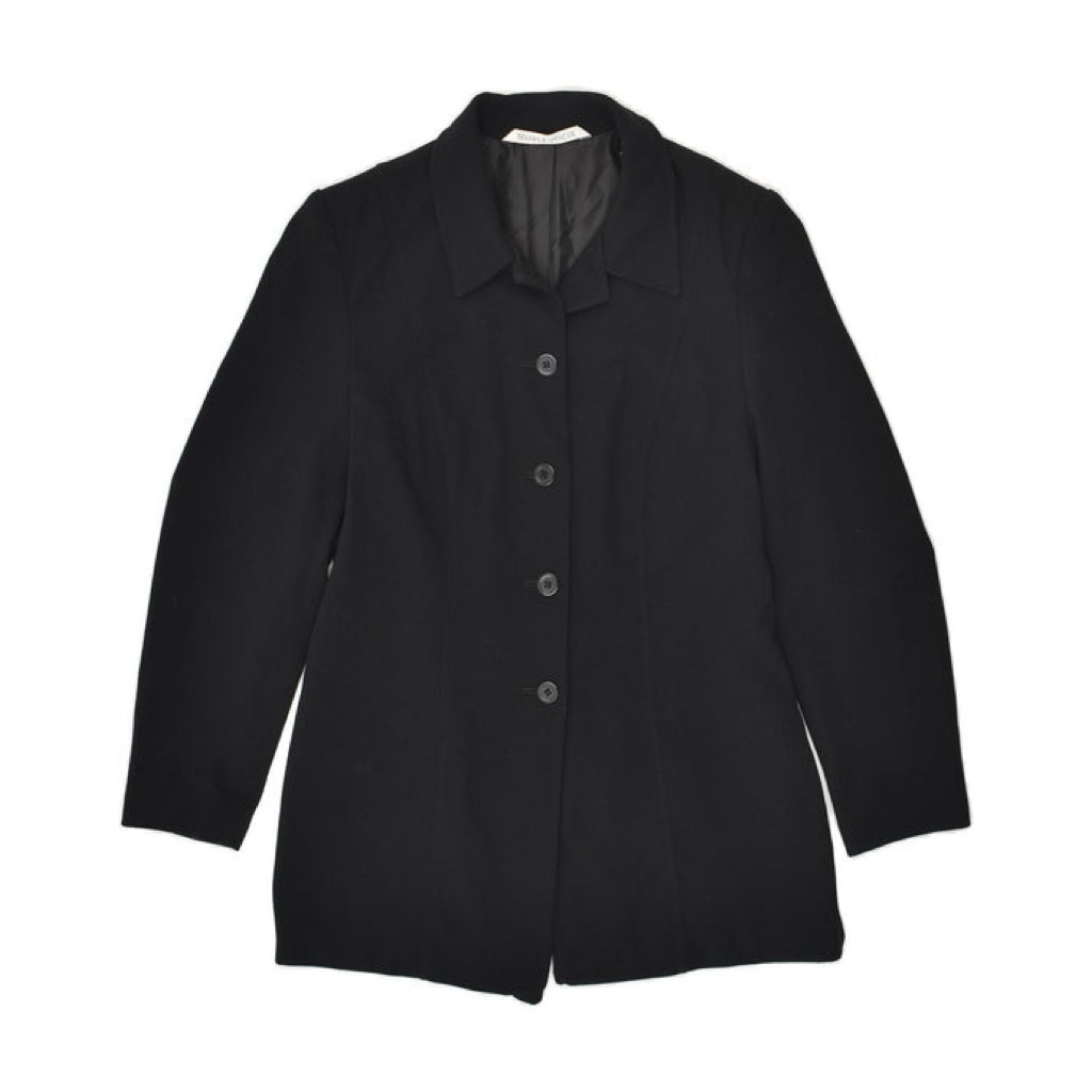 𝙋𝙍𝙀𝙇𝙊𝙑𝙀𝘿 Marks & Spencer M&S Black Basic Formal Long Sleeve Blazer Outer Jas Wanita Branded