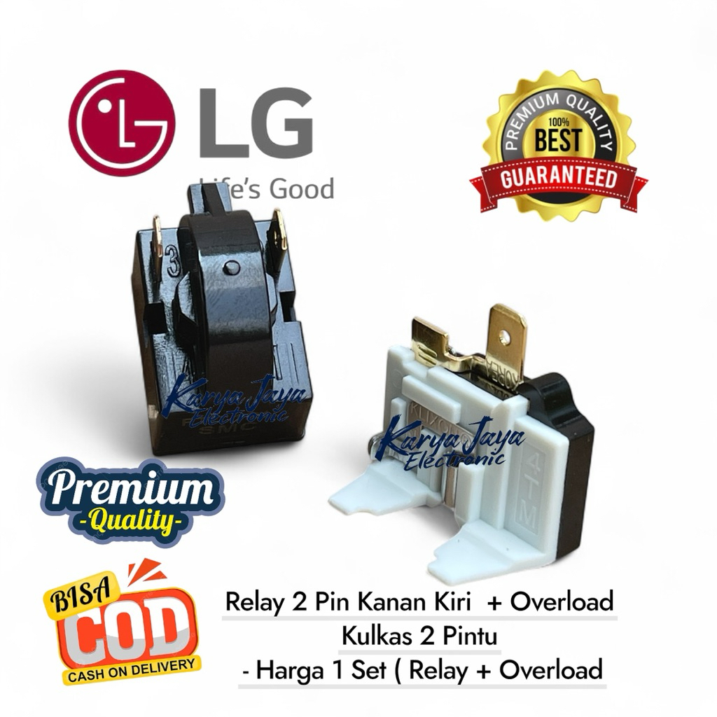 Relay Ptc Overload Kulkas LG 2 pintu / Relay 2 Pin Kulkas LG 2 Pintu