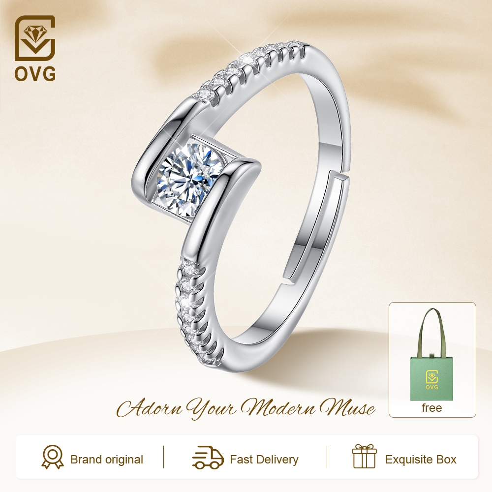 OVG Cincin Wanita Cincin Berlian Adjustable Fashion Aksesoris Elegan Cincin Couple Ring Kawin R010
