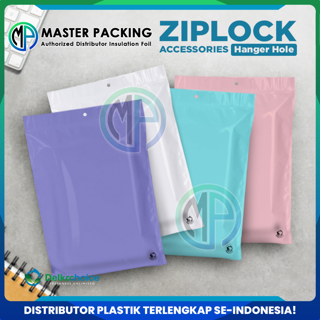 Plastik Klip Kombinasi AKSESORIS - Lay Bag Zipper Ziplock WITH HANGER HOLE MURAH SATUAN