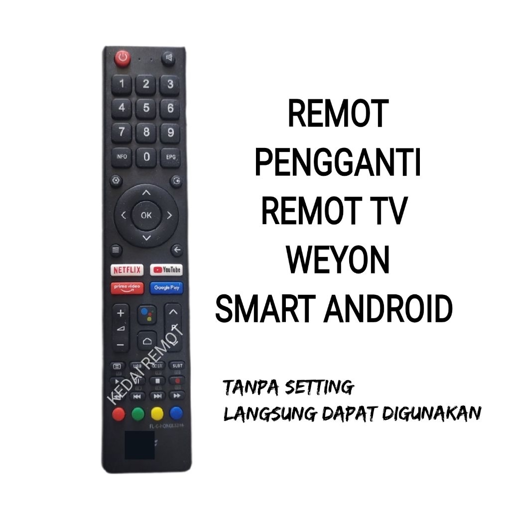 Remote Remot Android Smart TV WEYON Non Voice  Tanpa Setting Remot TV Weyon S50A S55A