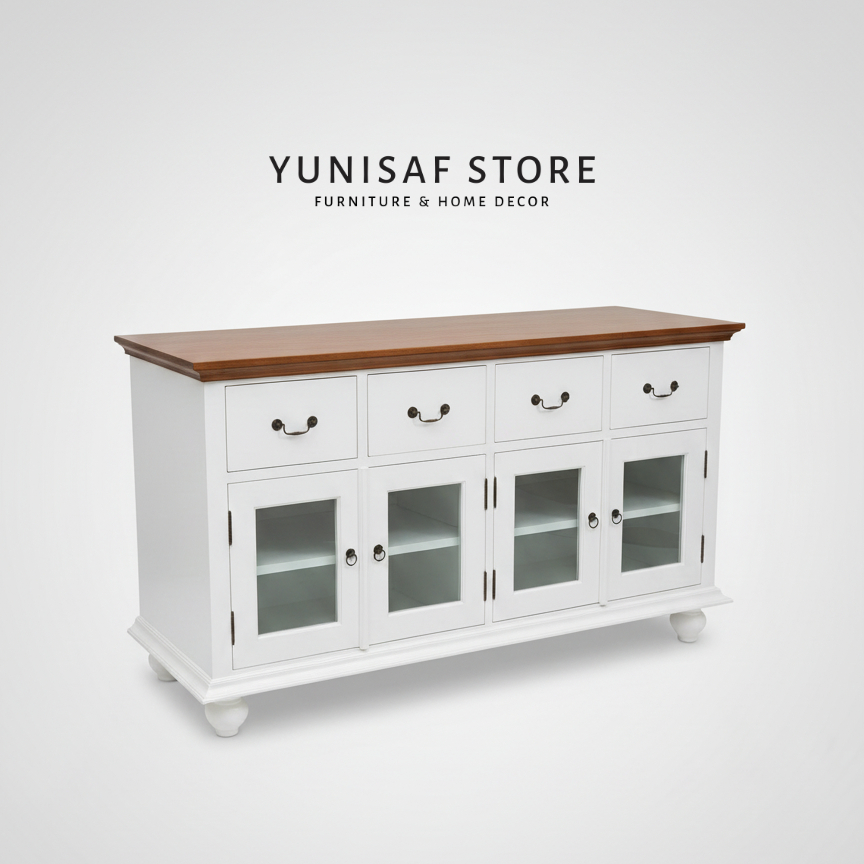 Bufet Duco  Kaca Minimalis Elegan