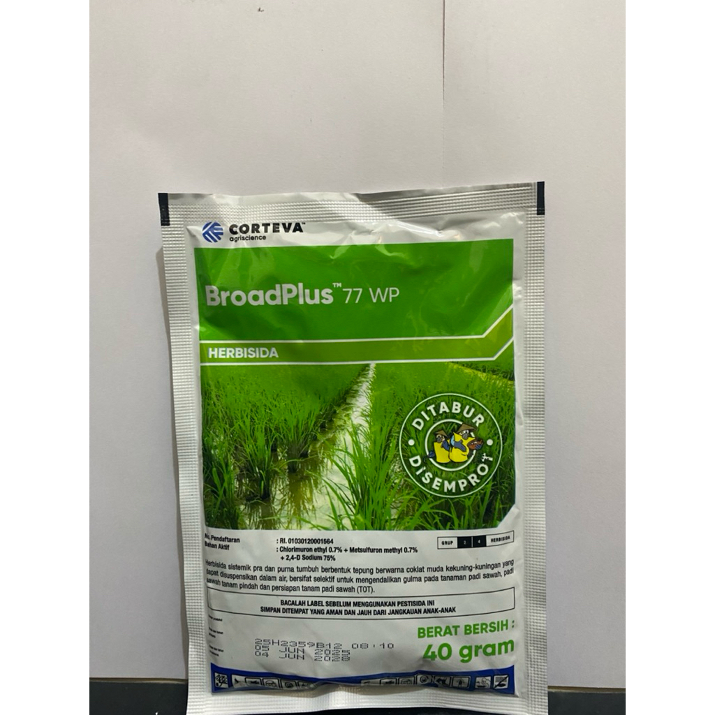 HERBISIDA SELEKTIF SISTEMIK BROADPLUS 77WP (metsulfuron methyl) kemasan 40gram
