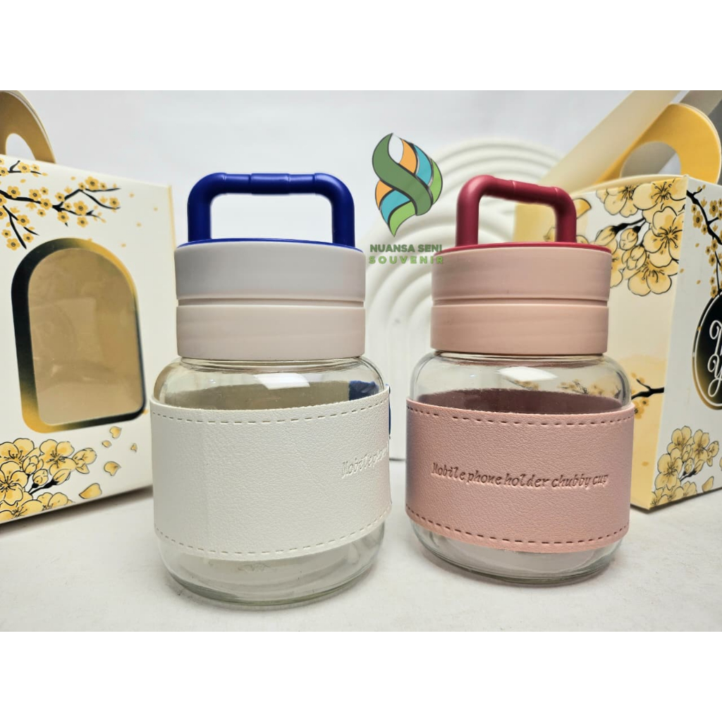 Souvenir Botol HP Mobile Phone Gelas Tumbler Minum Kaca Phone Holder Kemas Box