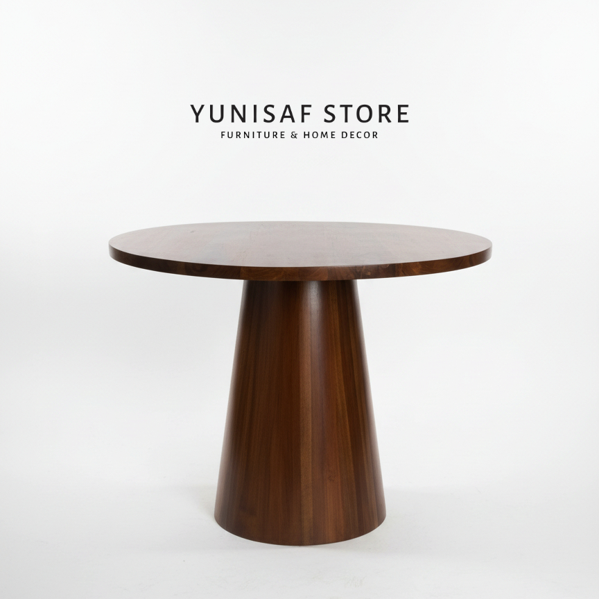 Meja Makan Bundar Minimalis Kaki Bulat