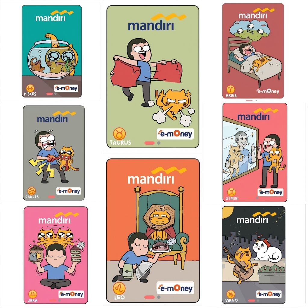 Kartu E-Money Mandiri Limited Support Nfc Original Motif Acak/ Kartu Mandiri/ E-money Mandiri/ E-Mon