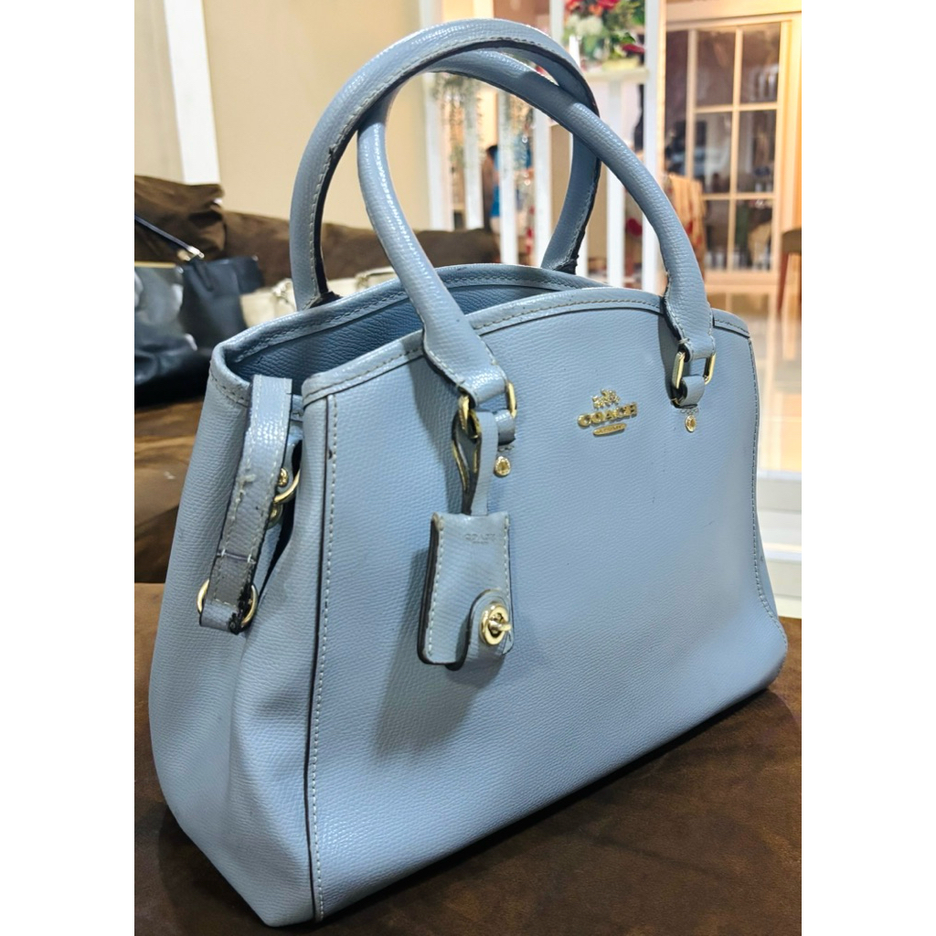 Tas Tote Besar Hitam Putih Blue Kulit Preloved