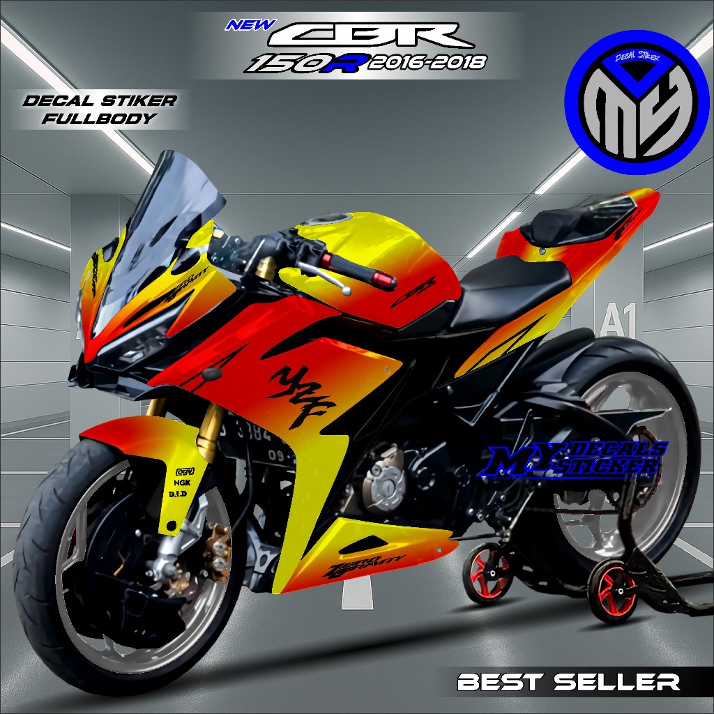 Decal CBR 150R 2016 Full Body Stiker Variasi Cbr150r Facelift 2017 2018 Fullbody Gradasi Merah