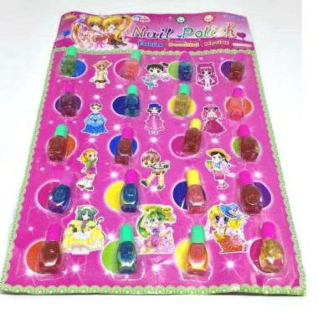 NAIL ART KUTEK PINK ANAK GLITER PEWARNA KUKU