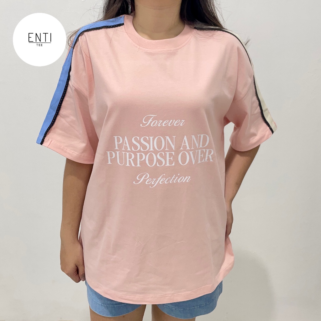 ENTITEE Oversize Tee Perfection | Kaos Oversize Wanita | Kaos Jumbo Wanita | Baju Oversize Wanita | 