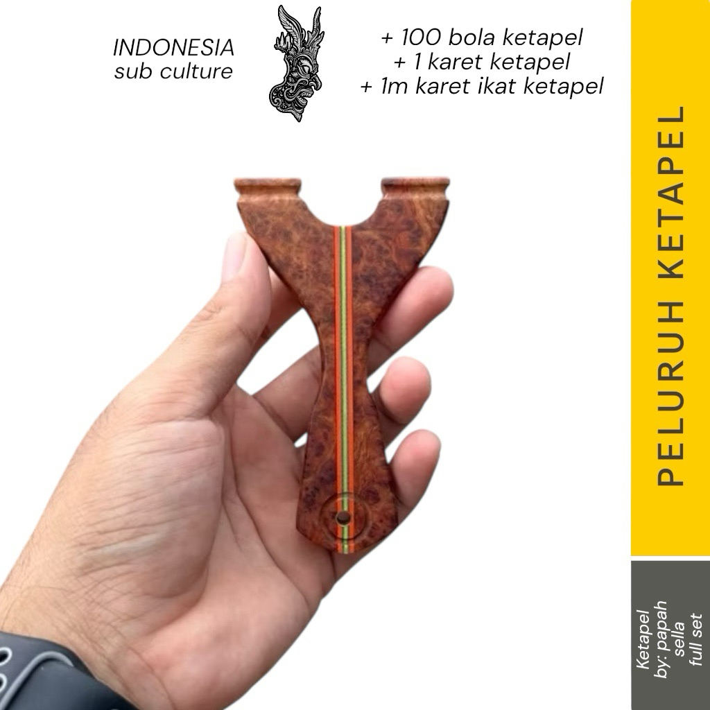 ketapel PFS mini pocket kayu burl Ambonya bu shela slingshot full set