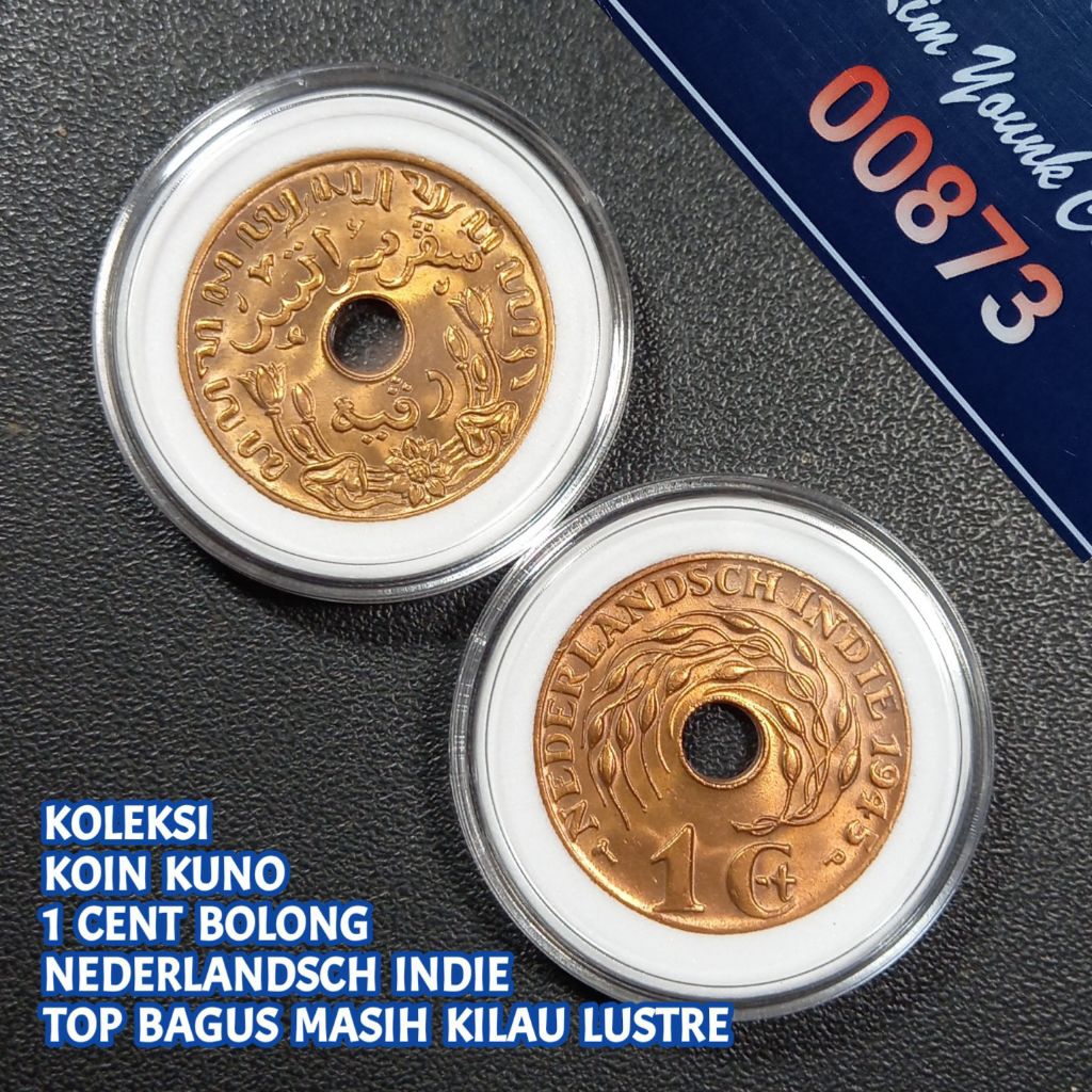UKI0045Coin 1 Cent Bolong (Nederlandsch Indie) Lustre Original