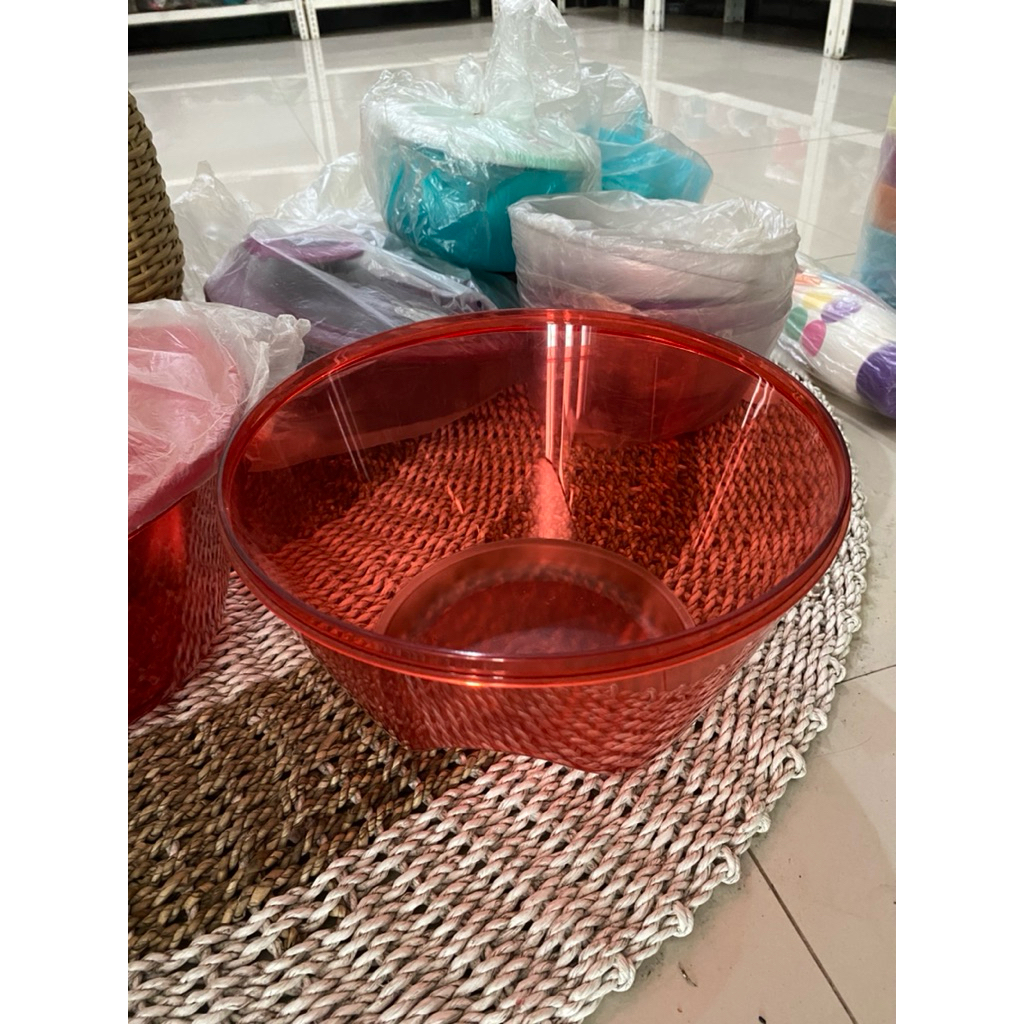 3S Bowl 5.5L merah (1) original tupperware