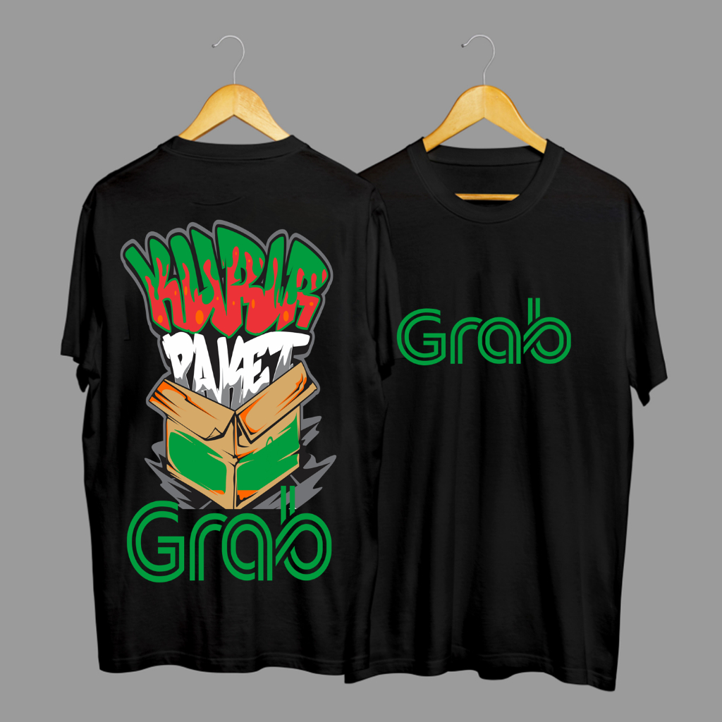 Kaos Tshirt Baju Distro Kurir Paket GRAB Xpress COD Campaign Premium Terbaru