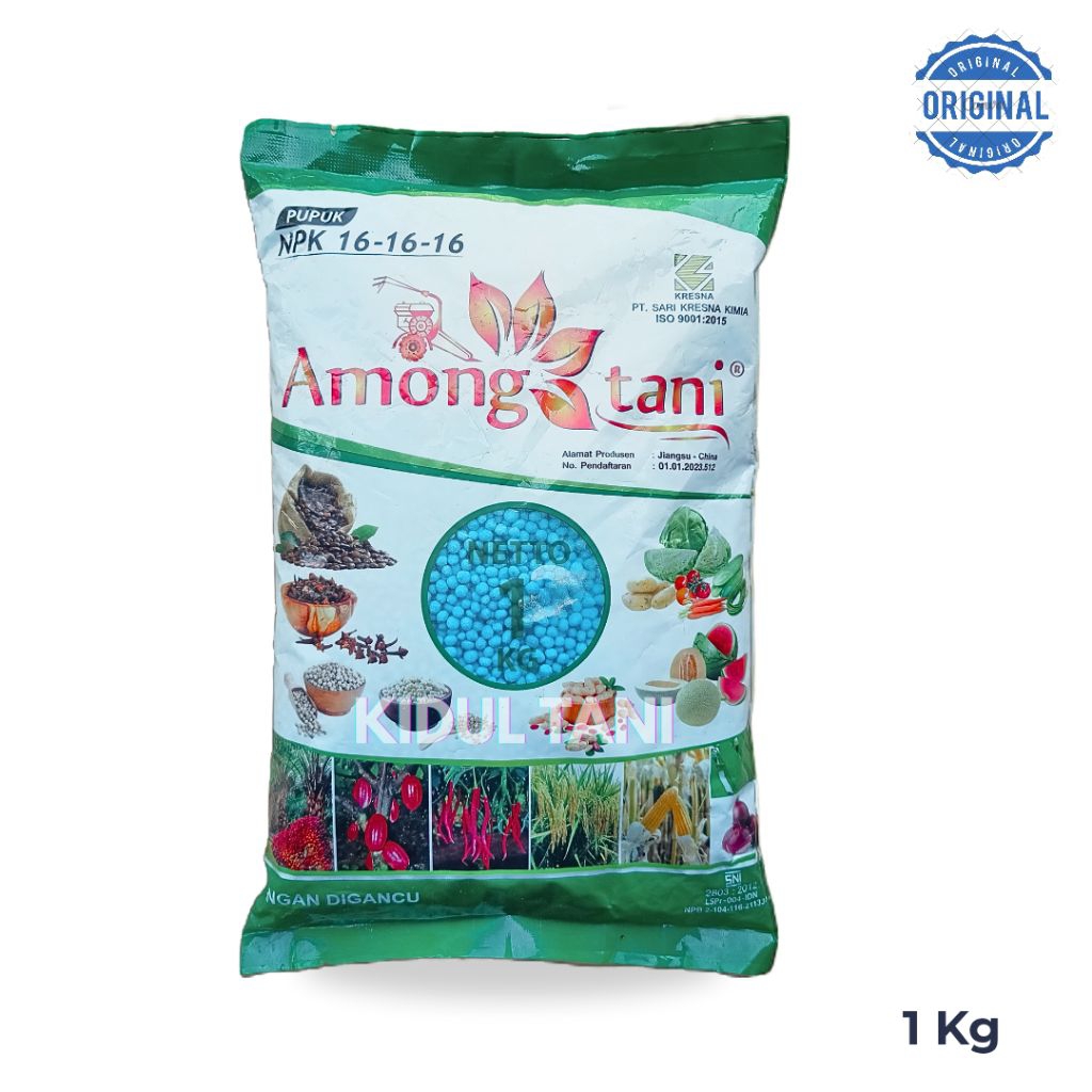 PUPUK AMONG TANI 16 16 16 NPK Kemasan Pabrik 1kg