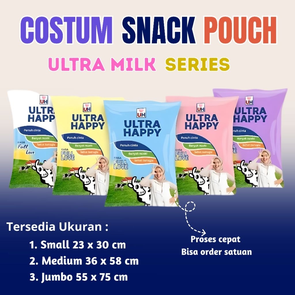Pouch Snack Costum Foto Pouch Costum Ultra Milk Series